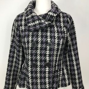 Oleg Cassini Purple & Black Wool Blend Jacket